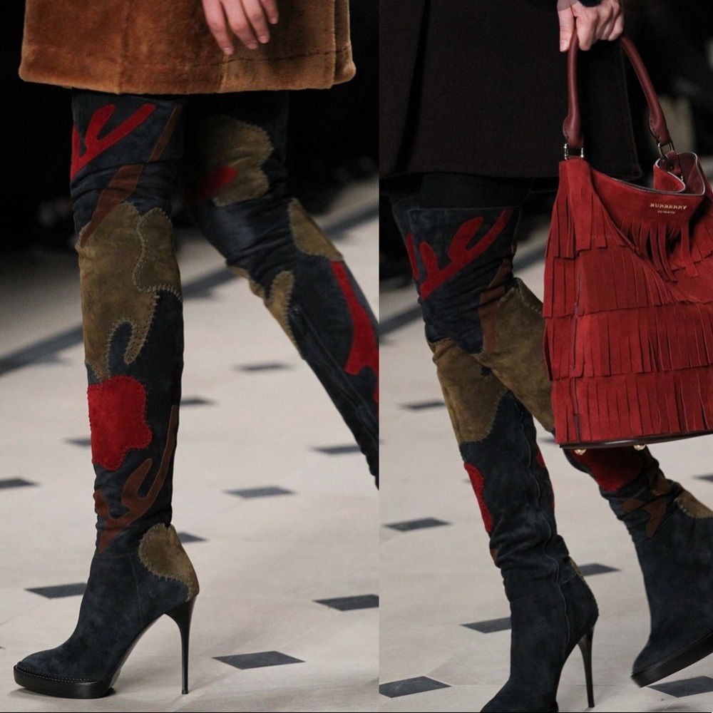 Burberry Prorsum Allison Suede Over the Knee Boot